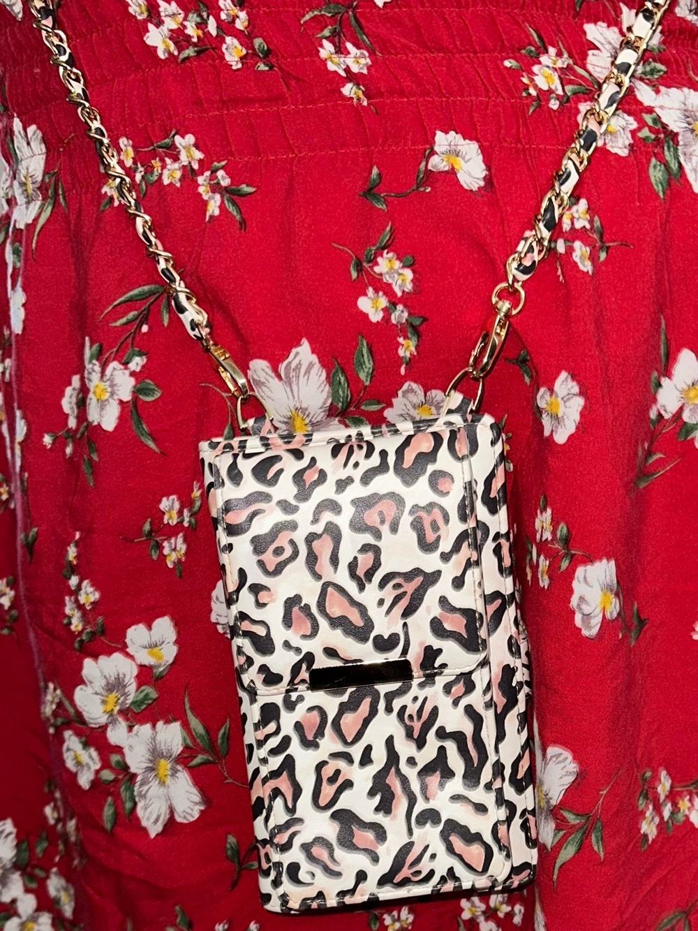 Leopard Print Crossbody Phone Bag -